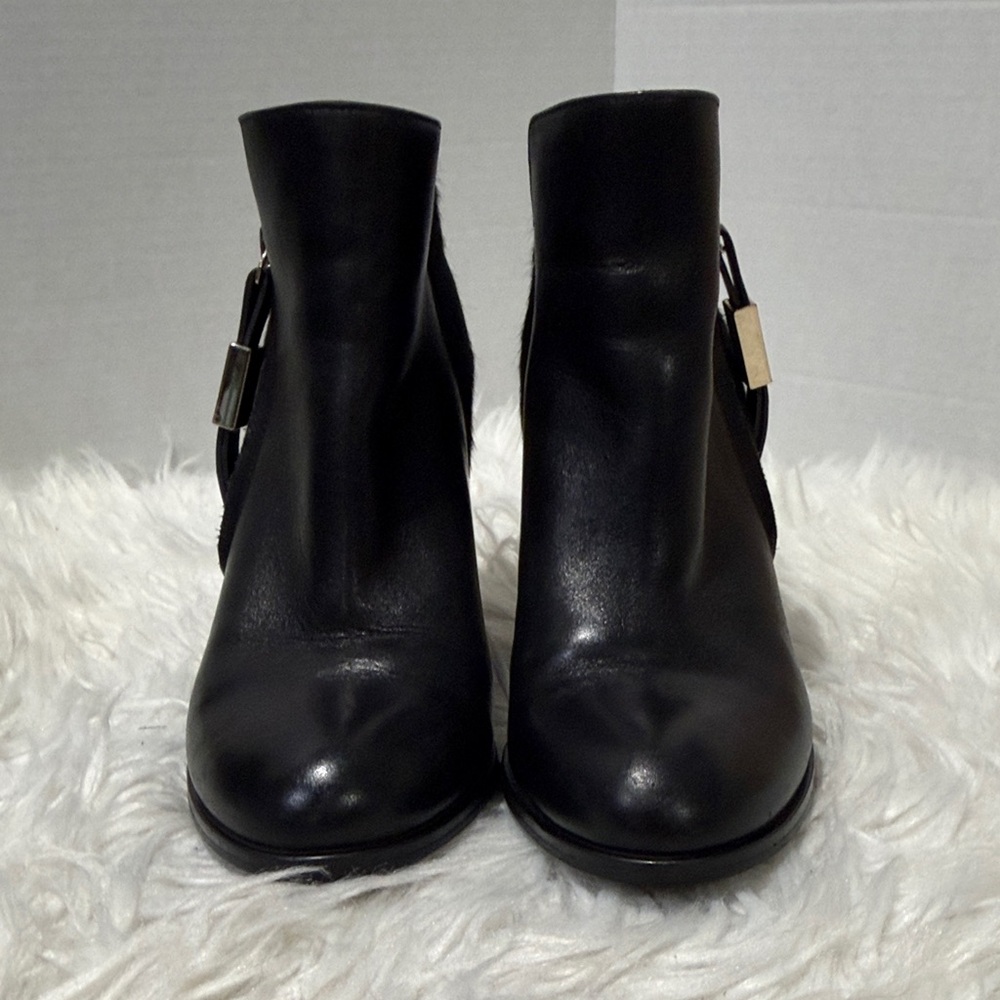 SEE By Chloe Black Ankle Boots with Goldtone Accents - Picture 2 of 13